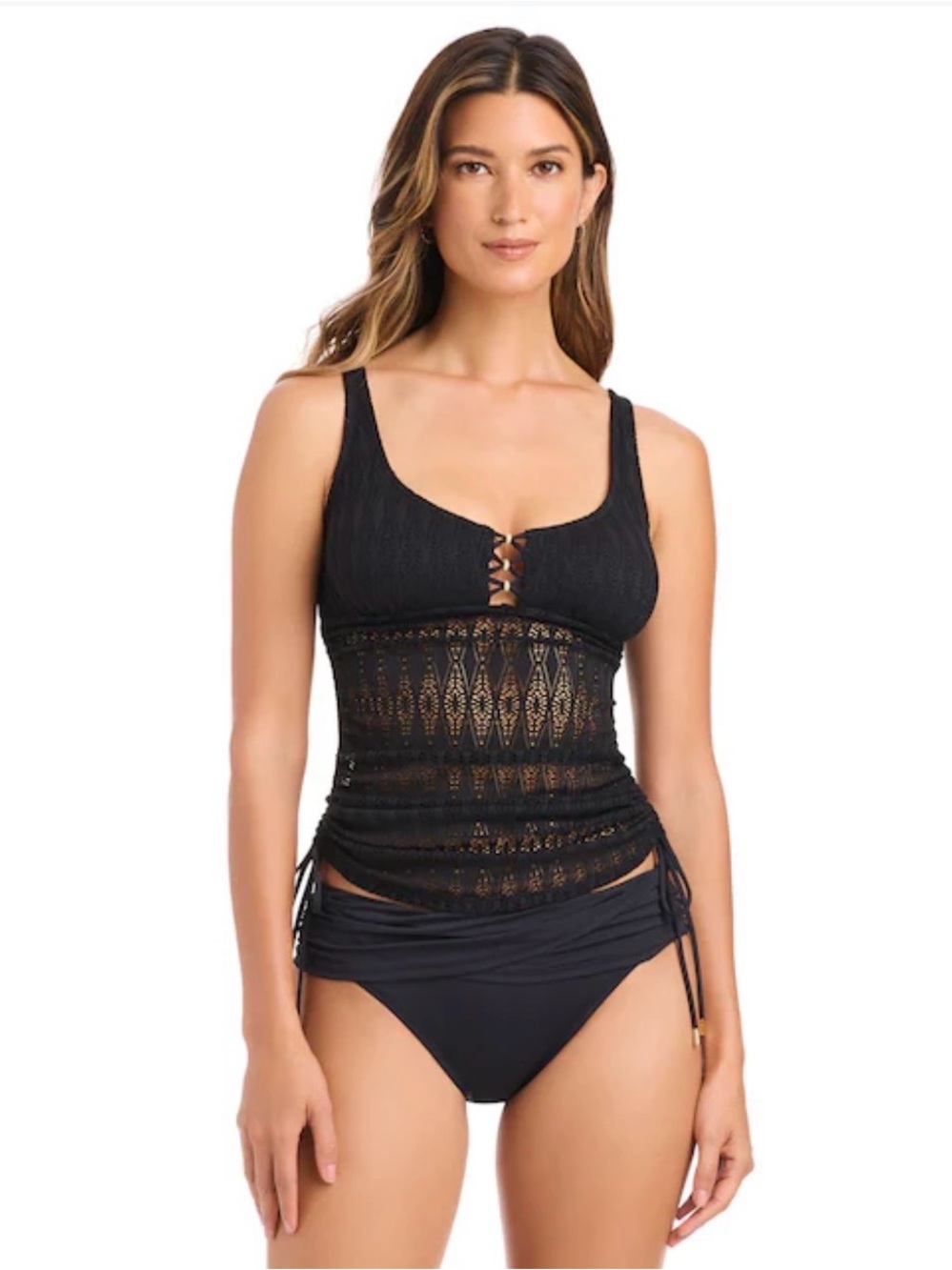 Bleu Rod Beattie Black Sun-kissed Crochet Bikini Top!  NWT!  Sizes 4, 6, 10!